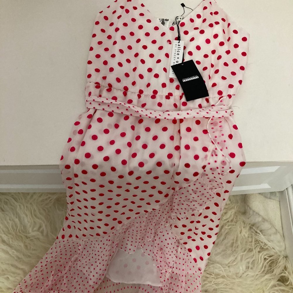 ALICE + OLIVIA Polka Dot Print Long Dress - Picture 5 of 11